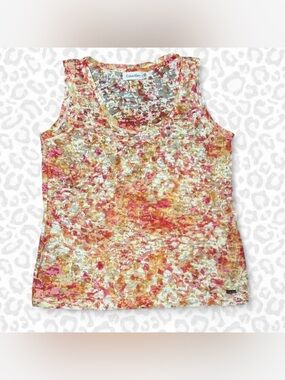 Calvin Klein Lightweight Abstract Sleeveless Blouse — M
